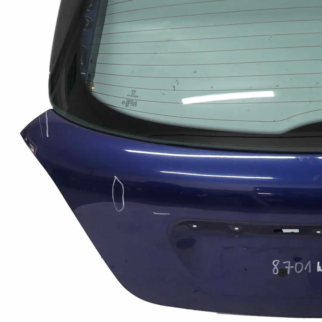 Trunk Lid Peugeot 207 Hatchback Boot Lid Tailgate Panel Montebello Blue - KPL to with Part number 8701W3 Trunk Lid Peugeot 207 Hatchback Boot Lid Tailgate Panel Montebello Blue - KPL - SKU 8701W3-MON - Part number 8701W3