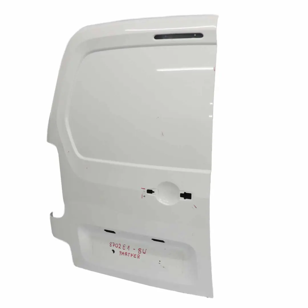Peugeot Partner Hintertür links Kofferraumklappe Heckklappe Banquise Weiß - EWP - SKU 8702E1-BW - Teilenummer 8702E1