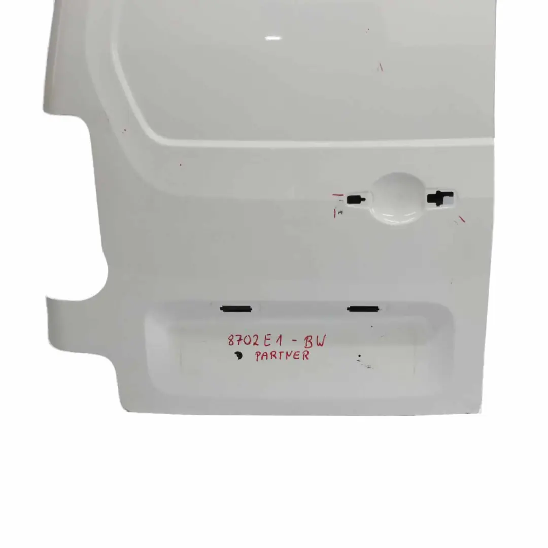 Door Left N/S Boot Trunk Lid Tailgate Banquise White - EWP to Peugeot Partner Rear with Part number 8702E1 Peugeot Partner Rear Door Left N/S Boot Trunk Lid Tailgate Banquise White - EWP - SKU 8702E1-BW - Part number 8702E1