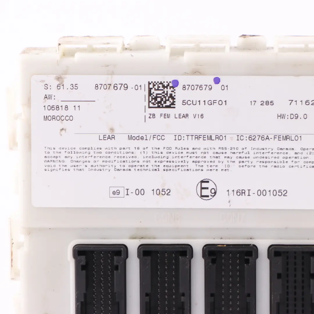 BMW F20 F21 F22 Karosseriesteuergerät FEM - SKU 8707679 - Teilenummer 8707679