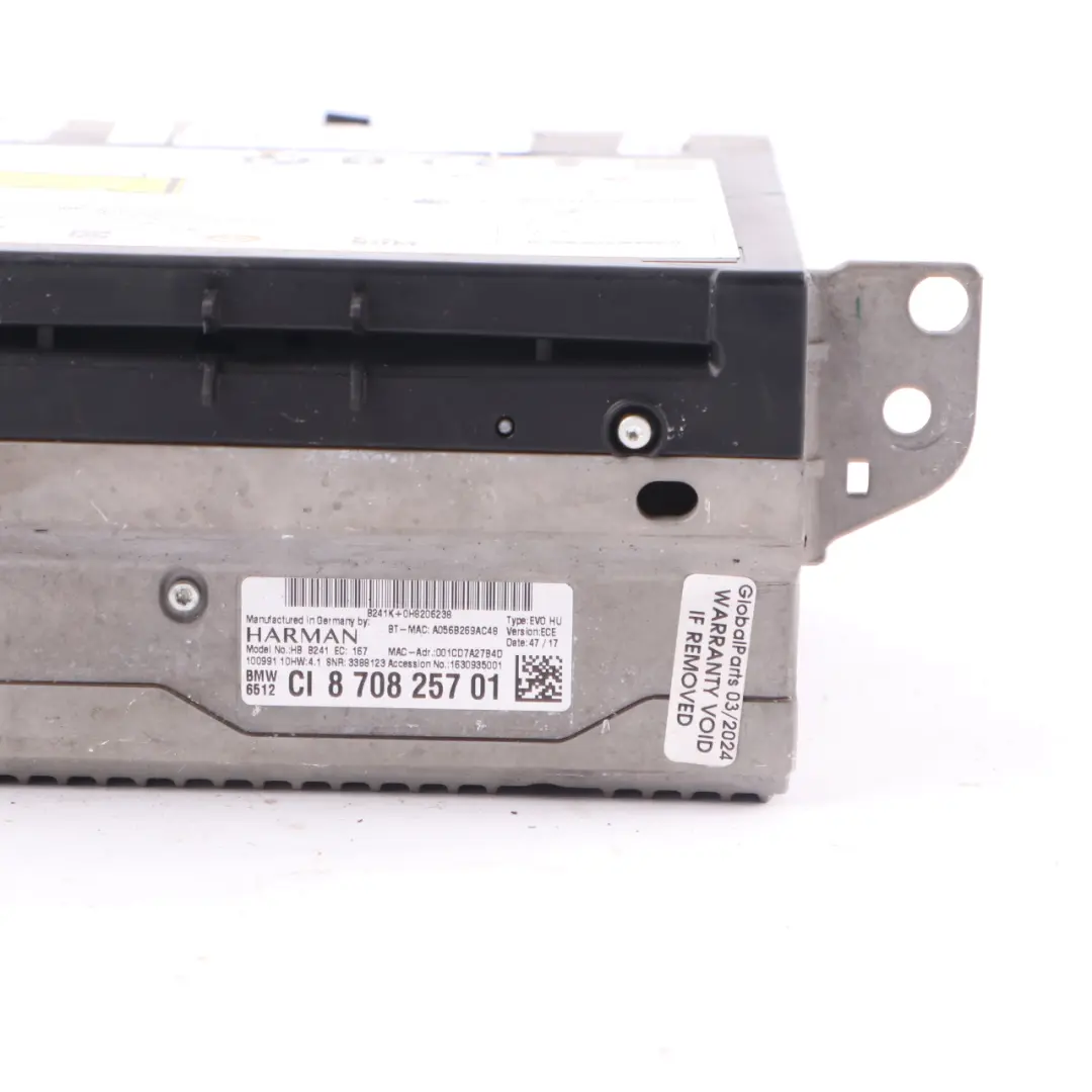 Head Unit BMW F20 F21 F22 F30 F31 LCI Sat Nav Radio Media Navigation  - SKU 8708257-1 - Part number 8708257