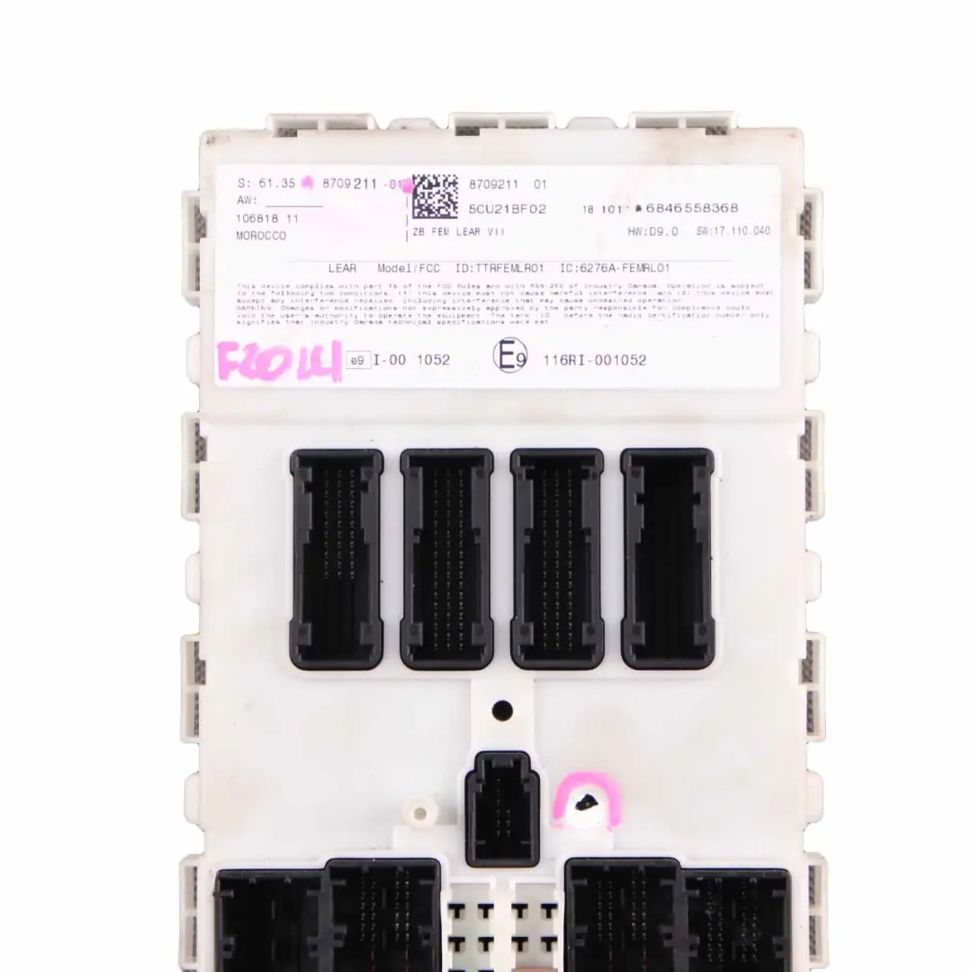 Front Electronic Module Control Unit FEM to BMW F20 F21 F22 F30 F31 F32 F36 with Part number 8709211 BMW F20 F21 F22 F30 F31 F32 F36 Front Electronic Module Control Unit FEM - SKU 8709211 - Part number 8709211