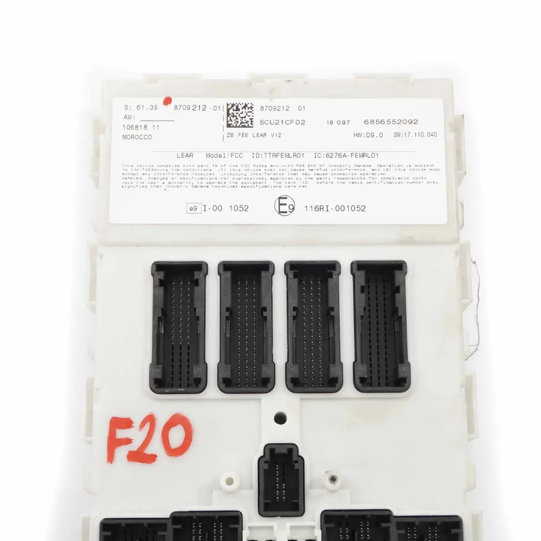 Modulo di controllo corpo BMW F20 F30 F31 BCM Unità FEM Lear V12 ECU per con numero di parte 8709212 Modulo di controllo corpo BMW F20 F30 F31 BCM Unità FEM Lear V12 ECU - SKU 8709212 - Numero di parte 8709212