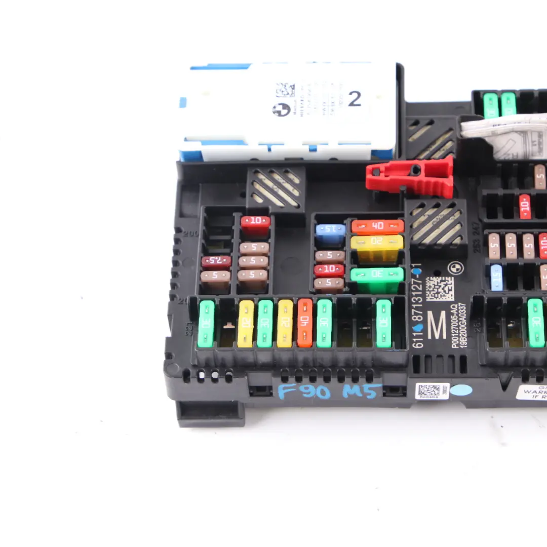 Fuse Box Power Distribution Control Unit Box Rear to BMW F90 M5 F91 M8 G30 with Part number 8713127 BMW F90 M5 F91 M8 G30 Fuse Box Power Distribution Control Unit Box Rear - SKU 8713127 - Part number 8713127