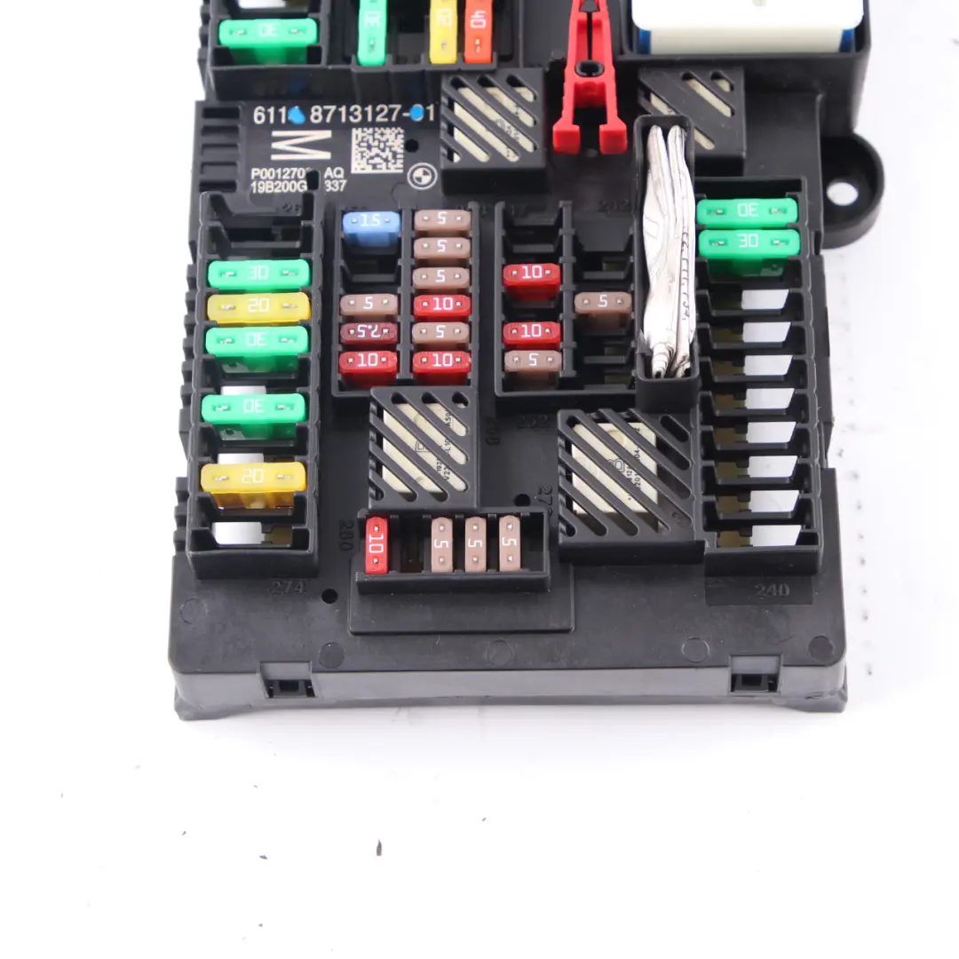 Fuse Box Power Distribution Control Unit Box Rear to BMW F90 M5 F91 M8 G30 with Part number 8713127 BMW F90 M5 F91 M8 G30 Fuse Box Power Distribution Control Unit Box Rear - SKU 8713127 - Part number 8713127