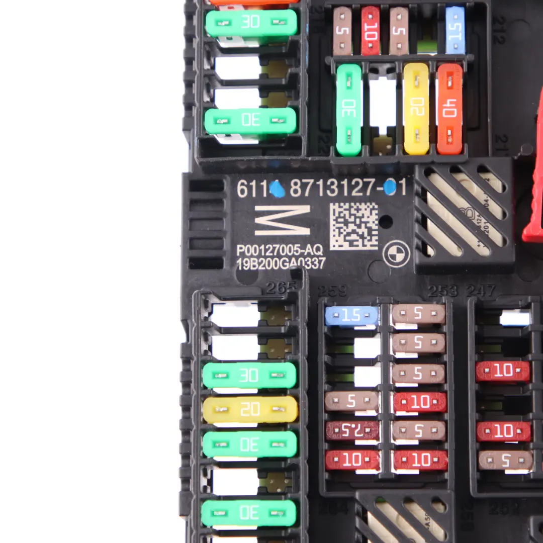 Fuse Box Power Distribution Control Unit Box Rear to BMW F90 M5 F91 M8 G30 with Part number 8713127 BMW F90 M5 F91 M8 G30 Fuse Box Power Distribution Control Unit Box Rear - SKU 8713127 - Part number 8713127