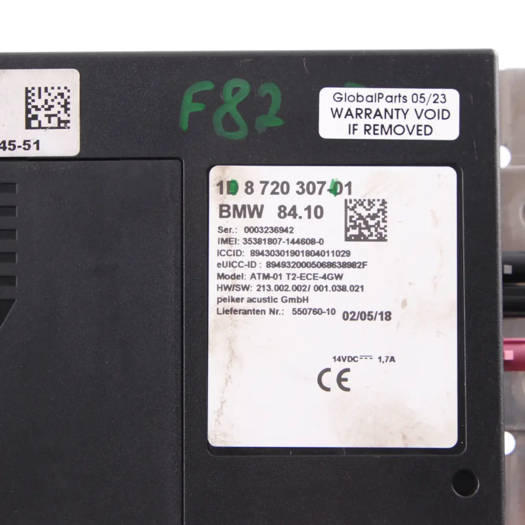 Telematics Module BMW F10 F20 F30 F82 Bluetooth Communications Control to with Part number 8720307 Telematics Module BMW F10 F20 F30 F82 Bluetooth Communications Control - SKU 8720307 - Part number 8720307