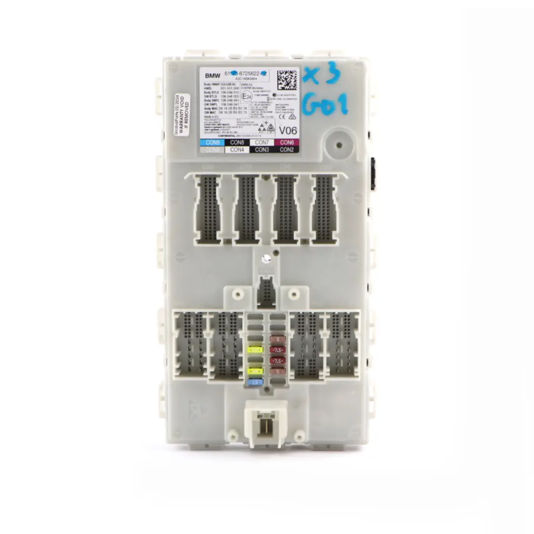 Body Control Module Domain Controller Unit BDC ECU to BMW X3 G01 with Part number 8725622 BMW X3 G01 Body Control Module Domain Controller Unit BDC ECU - SKU 8725622 - Part number 8725622
