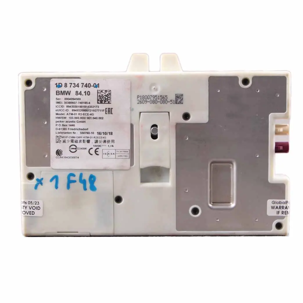 Módulo Telemático Bluetooth Unidad Control Telefónico para BMW X1 F48 F45 G30 con número de pieza 8734740 BMW X1 F48 F45 G30 Módulo Telemático Bluetooth Unidad Control Telefónico - SKU 8734740 - Número de pieza 8734740