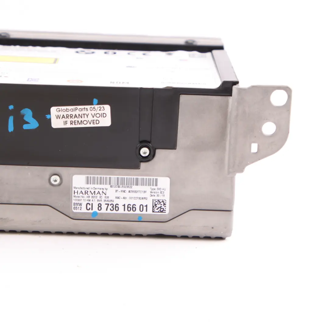 Head Unit BMW i3 i8 Mini F54 Navigation Sat Nav DAB High Control Module - SKU 8736166 - Part number 8736166