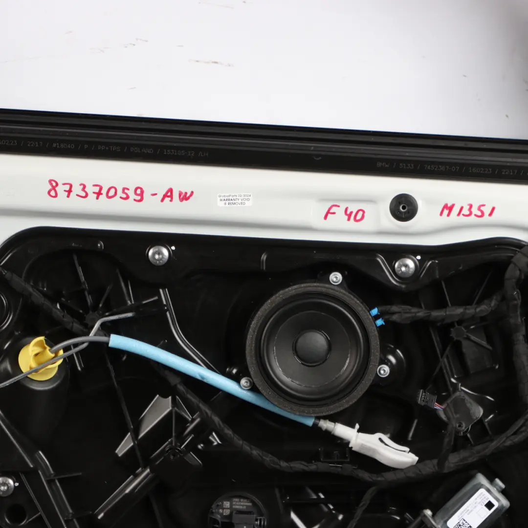 BMW F40 Front Left Door N/S Alpinweiss 3 Alpine White - 300 - SKU 8737059-AW - Part number 8737059