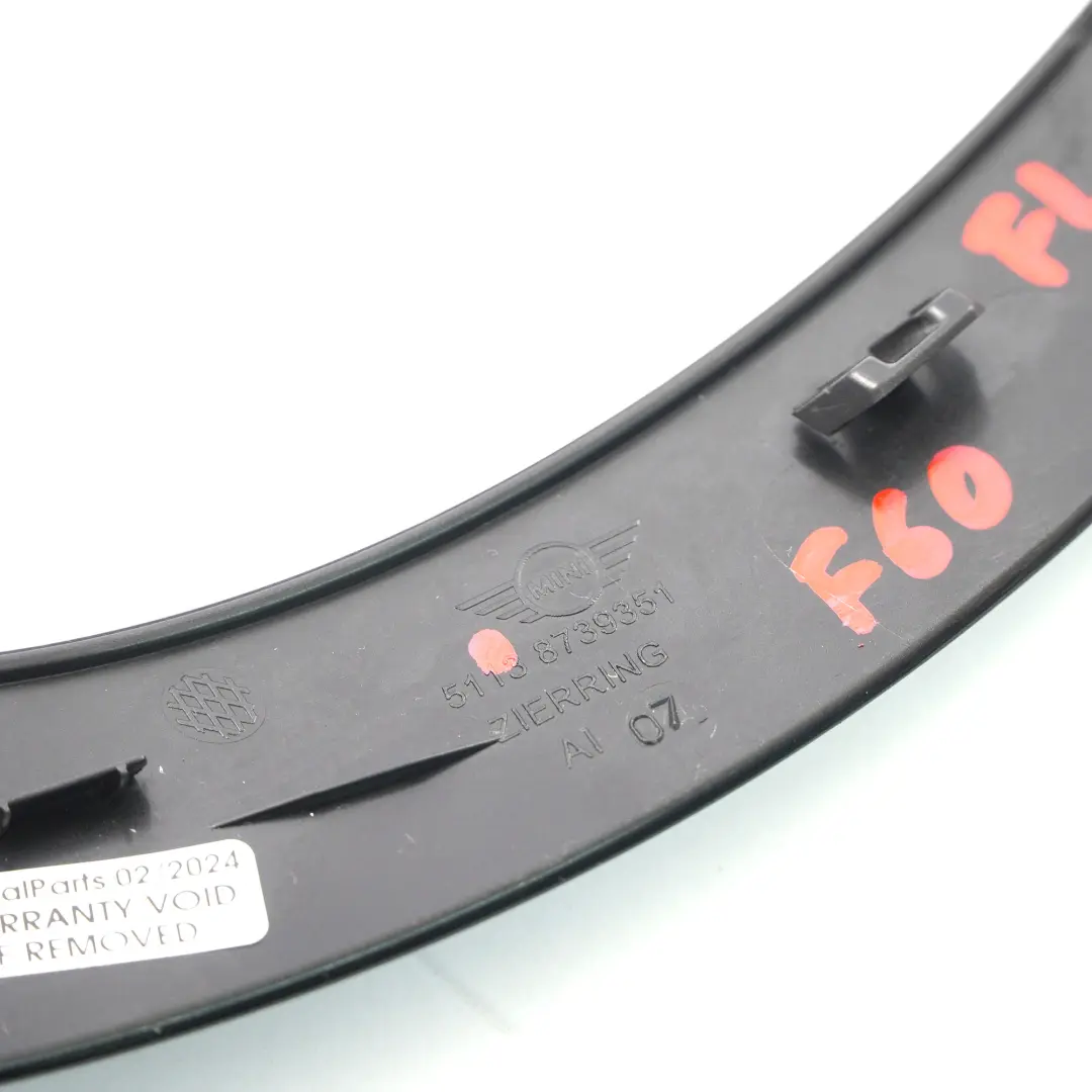 Mini Countryman F60 Headlight Trim Ring Cover Front Left N/S Piano Black - SKU 8739351 - Part number 8739351