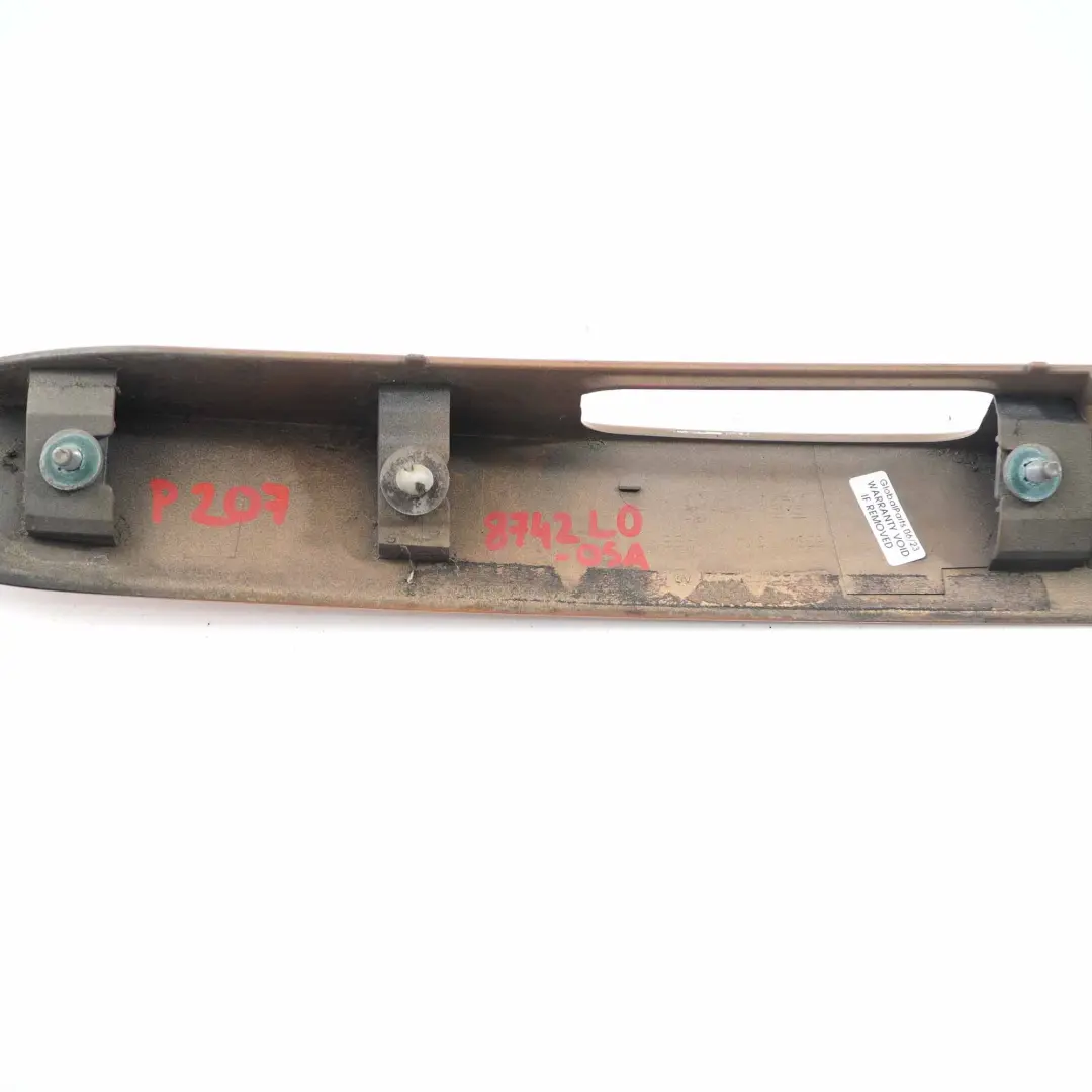Peugeot 207 Boot Heckklappe Griff öffnen Trim Panel Abdeckung Orange - SKU 8742L0-OSA - Teilenummer 8742L0