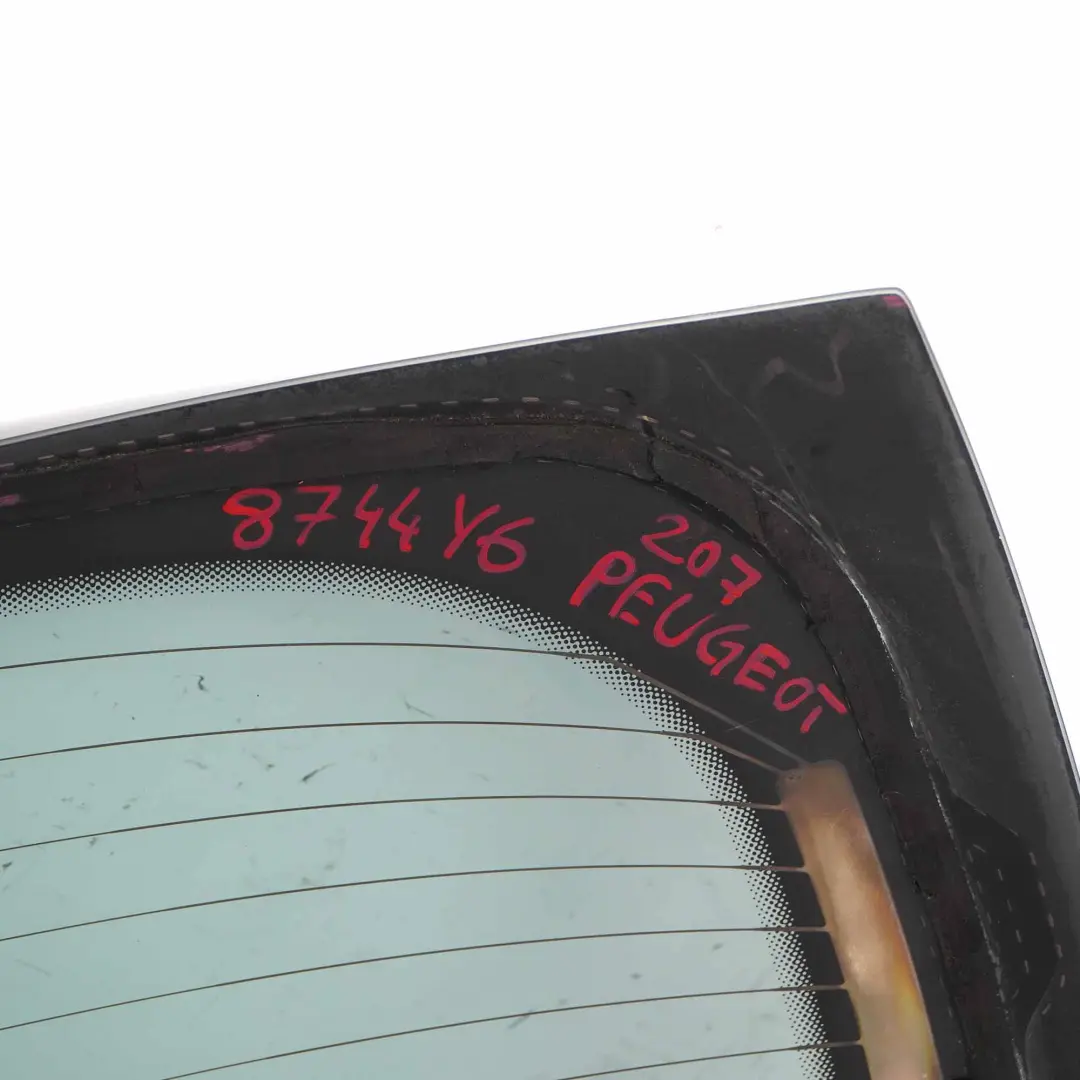 Window Glass Glazing AS2 Glass Panel to Peugeot 207 Hatchback Rear with Part number 8744Y6 Peugeot 207 Hatchback Rear Window Glass Glazing AS2 Glass Panel - SKU 8744Y6 - Part number 8744Y6