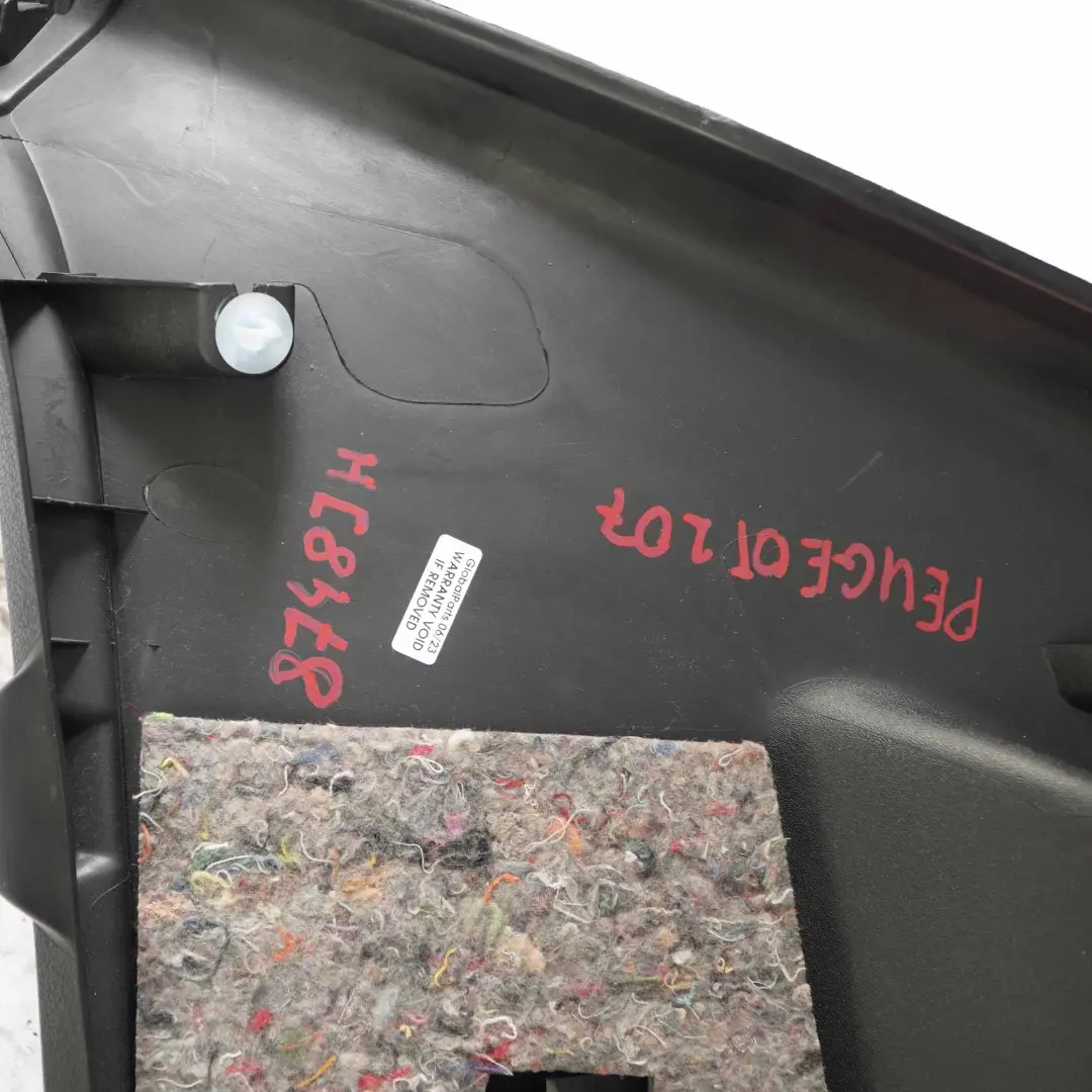 Peugeot 207 Hatchback Kofferraum Heckklappe Innenverkleidung Abdeckung - SKU 8748JH - Teilenummer 8748JH