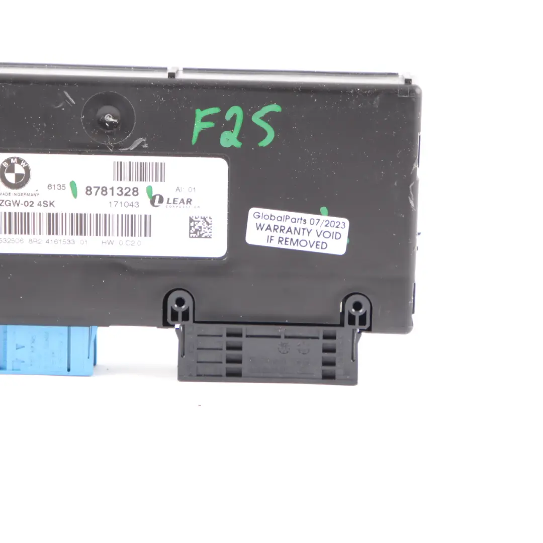 BMW X3 F25 Central Gateway Module Control Unit Lear ZGW-02 4SK - SKU 8781328 - Part number 8781328
