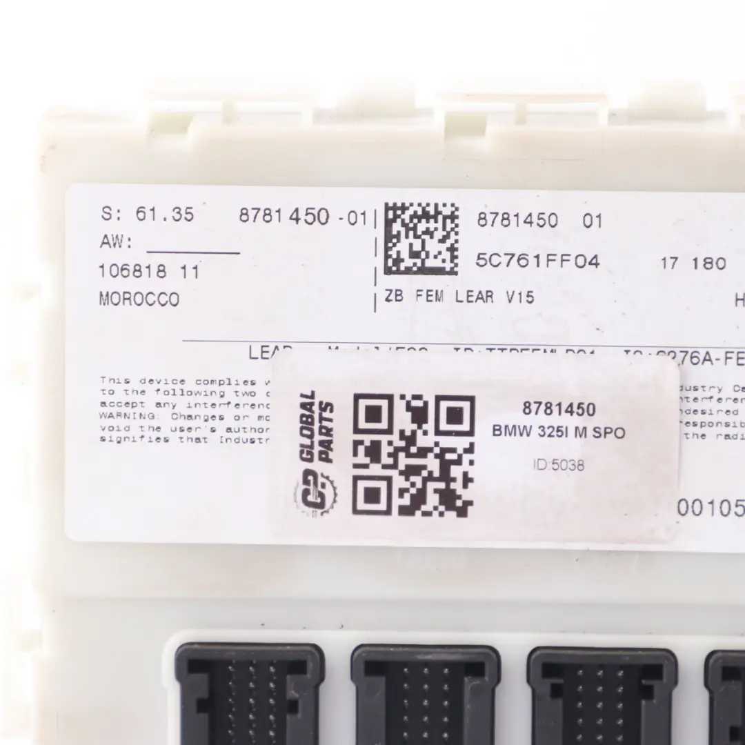 Fem Module BMW 325i M Sport Fuse Box Control Module Unit to with Part number 8781450 Fem Module BMW 325i M Sport Fuse Box Control Module Unit - SKU 8781450 - Part number 8781450