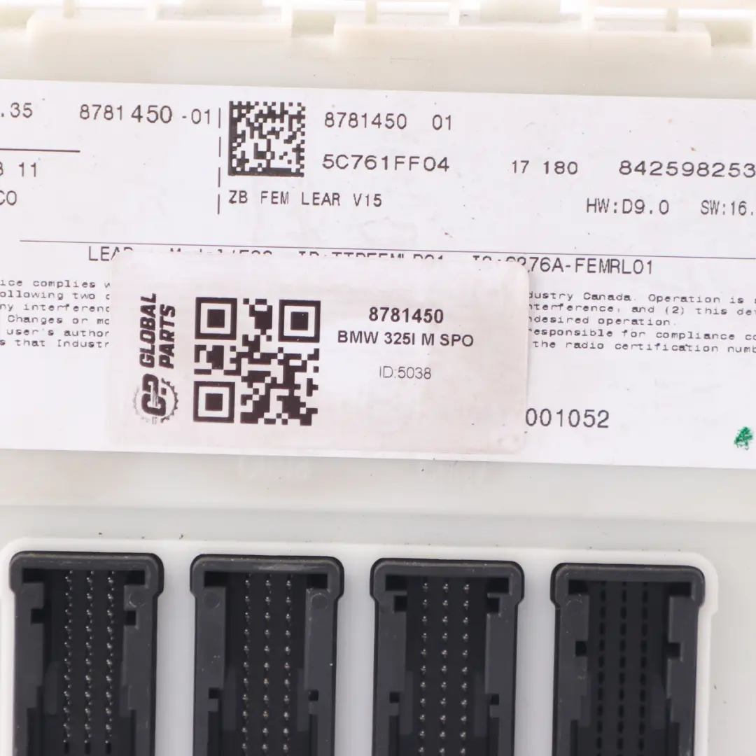 Fem Module BMW 325i M Sport Fuse Box Control Module Unit to with Part number 8781450 Fem Module BMW 325i M Sport Fuse Box Control Module Unit - SKU 8781450 - Part number 8781450