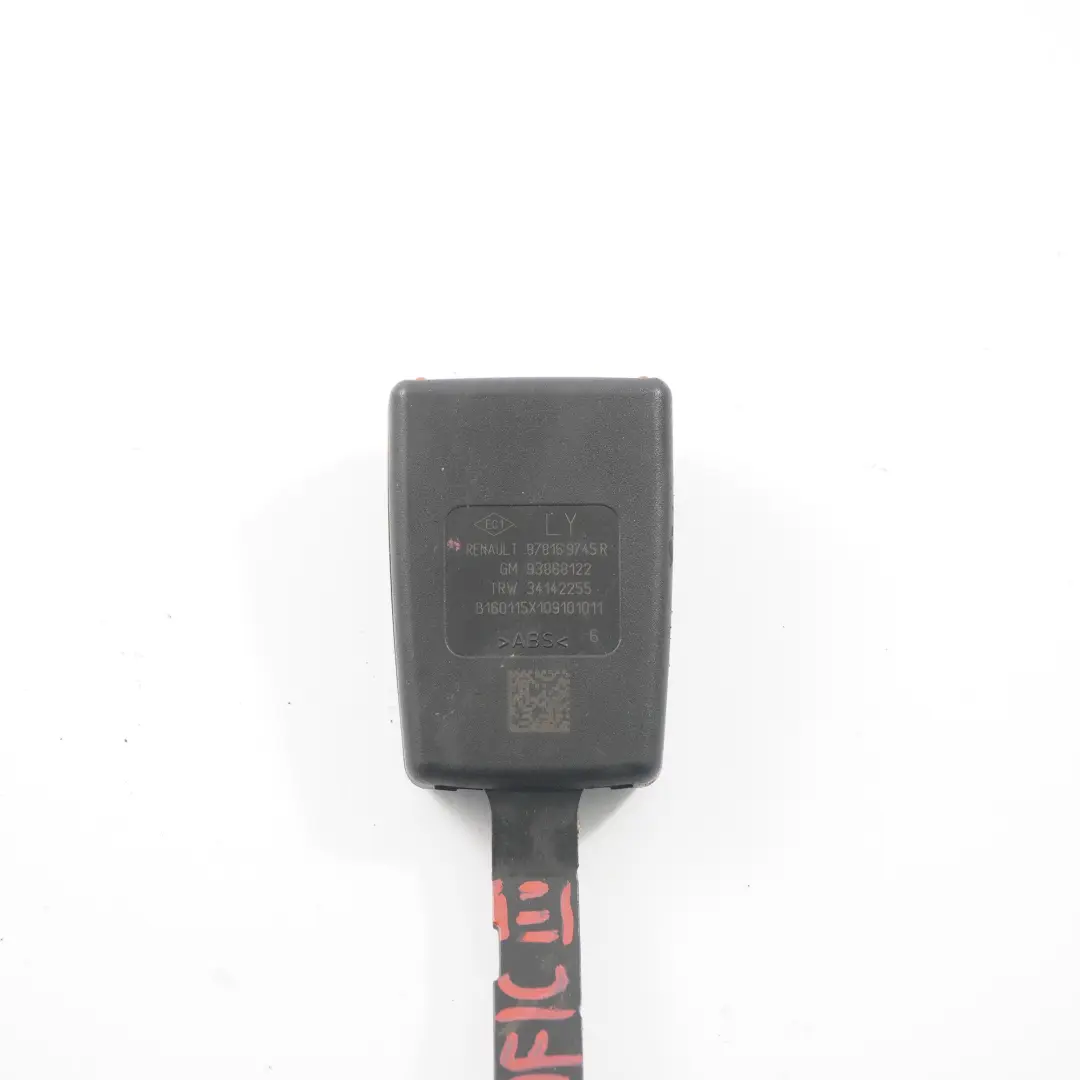 Seat Belt Buckle Renault Trafic 3 Opel Vivaro B Latch Front Left N/S - SKU 878169745R - Part number 878169745R