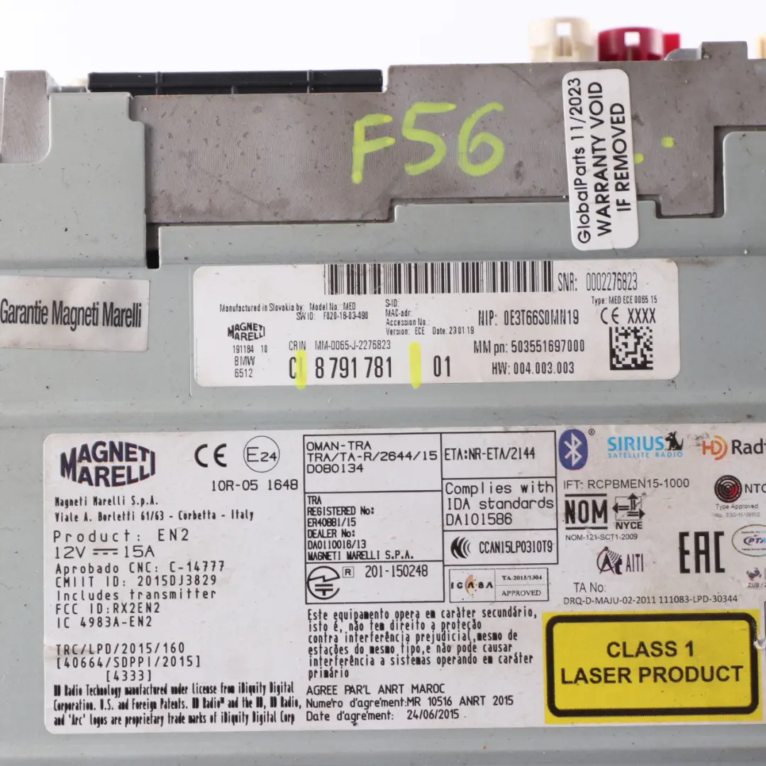 Basic Navigation BMW F45 X1 F48 Mini F55 F56 F57 Radio Stereo Head Unit to with Part number 8791781 Basic Navigation BMW F45 X1 F48 Mini F55 F56 F57 Radio Stereo Head Unit - SKU 8791781 - Part number 8791781