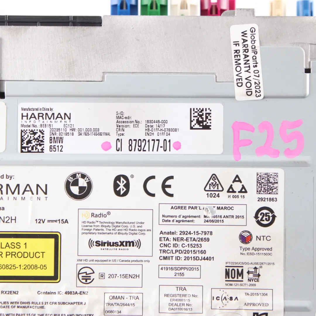 Radio Player BMW F25 F26 GPS DAB Bluetooth Head Unit Audio Player to with Part number 8792177 Radio Player BMW F25 F26 GPS DAB Bluetooth Head Unit Audio Player - SKU 8792177 - Part number 8792177