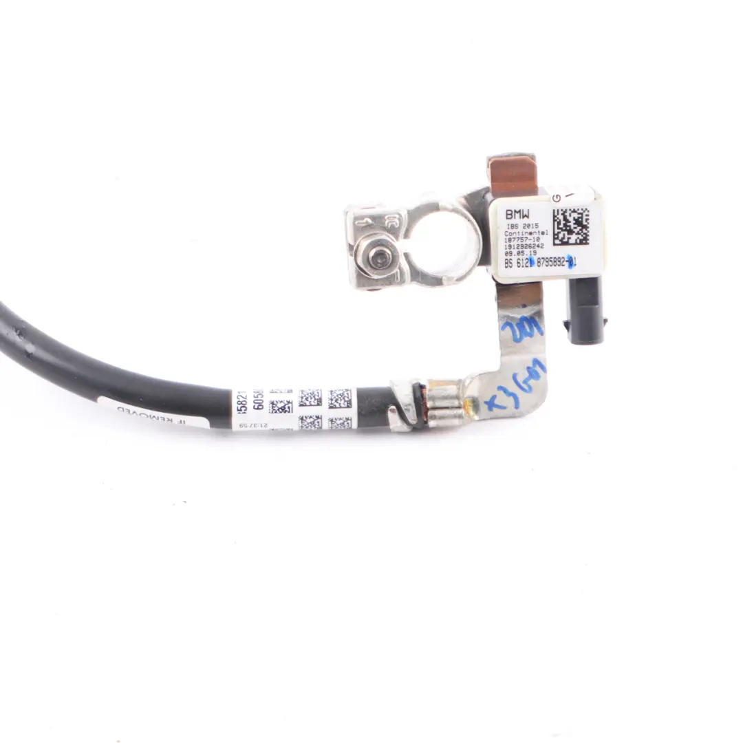 Cable BMW X3 G01 Rear Trunk Battery Negative Lead Wire IBS to Battery with Part number 8795892 Battery Cable BMW X3 G01 Rear Trunk Battery Negative Lead Wire IBS - SKU 8795892 - Part number 8795892