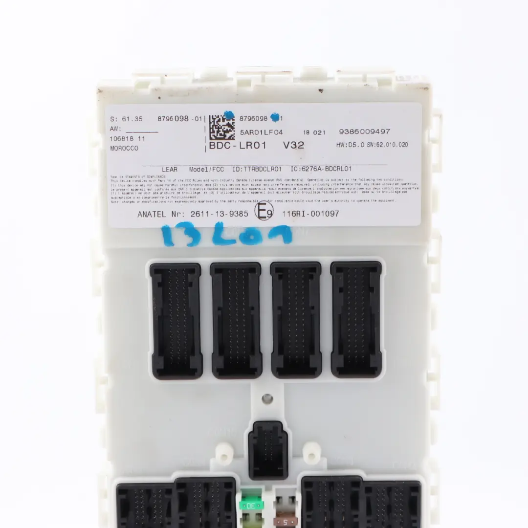 Body Comfort Control Unit BDC Module ECU Lear to BMW i3 I01 with Part number 8796098 BMW i3 I01 Body Comfort Control Unit BDC Module ECU Lear - SKU 8796098 - Part number 8796098