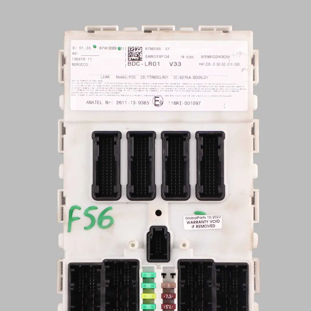 ECU Body Domain Controller BDC Module to Mini Cooper One F54 F55 F56 F60 with Part number 8796099 Mini Cooper One F54 F55 F56 F60 ECU Body Domain Controller BDC Module - SKU 8796099 - Part number 8796099