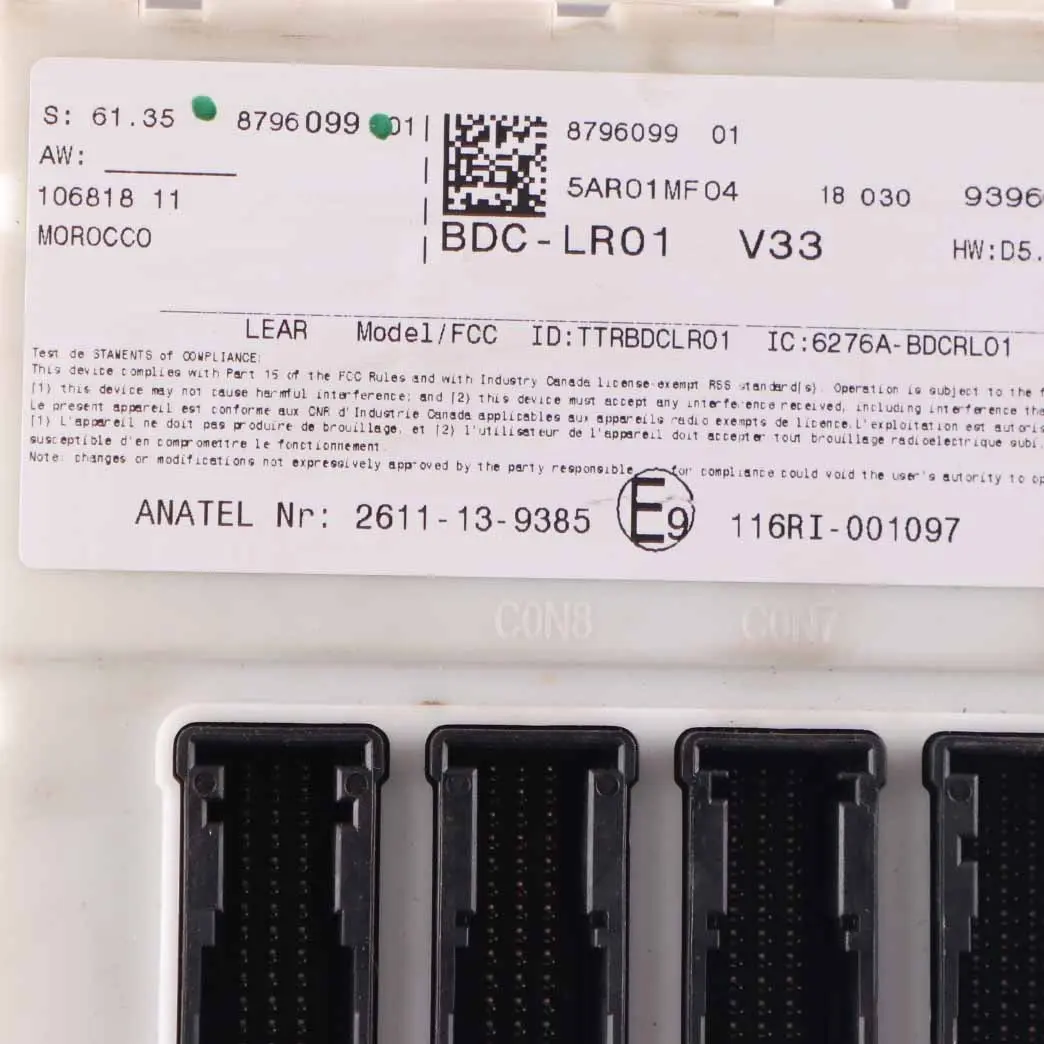 ECU Body Domain Controller BDC Module to Mini Cooper One F54 F55 F56 F60 with Part number 8796099 Mini Cooper One F54 F55 F56 F60 ECU Body Domain Controller BDC Module - SKU 8796099 - Part number 8796099