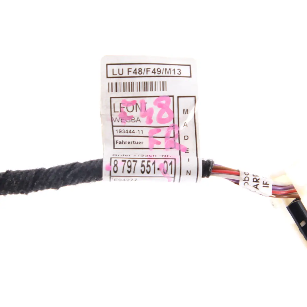 Door Cable Front Right O/S Wiring Loom Harness to BMW X1 F48 with Part number 8797551 BMW X1 F48 Door Cable Front Right O/S Wiring Loom Harness - SKU 8797551 - Part number 8797551