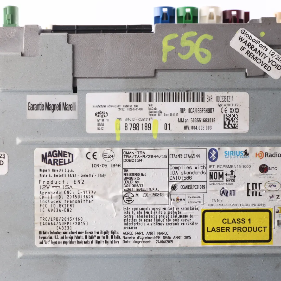 Basic Head Unit BMW F45 X1 F48 Mini F55 F56 Sat Navigation Radio Stereo to with Part number 8798189 Basic Head Unit BMW F45 X1 F48 Mini F55 F56 Sat Navigation Radio Stereo - SKU 8798189-1 - Part number 8798189