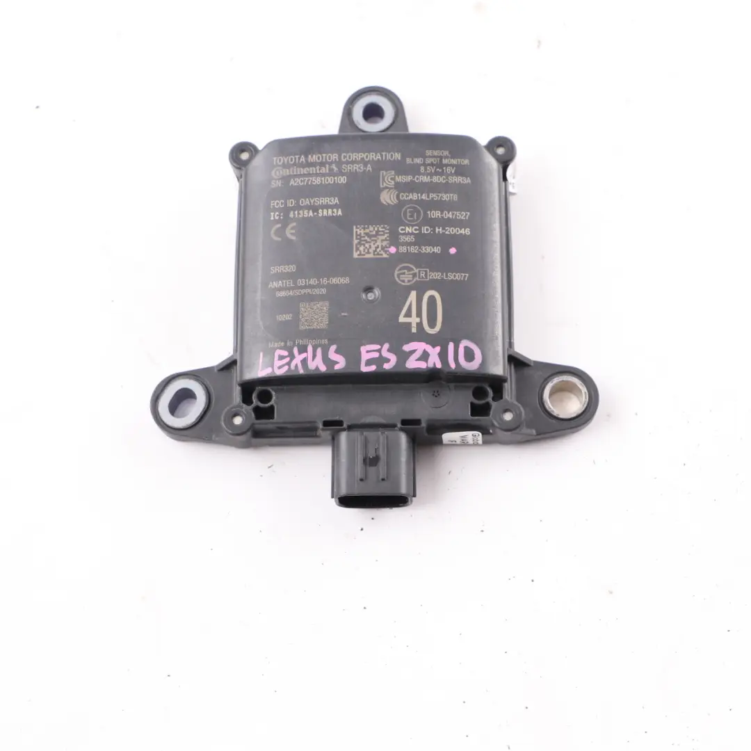 ZX10 Blind Spot Sensor Module Distance Sensor Monitor to Lexus ES with Part number 88162-33040 Lexus ES ZX10 Blind Spot Sensor Module Distance Sensor Monitor - SKU 88162-33040 - Part number 88162-33040