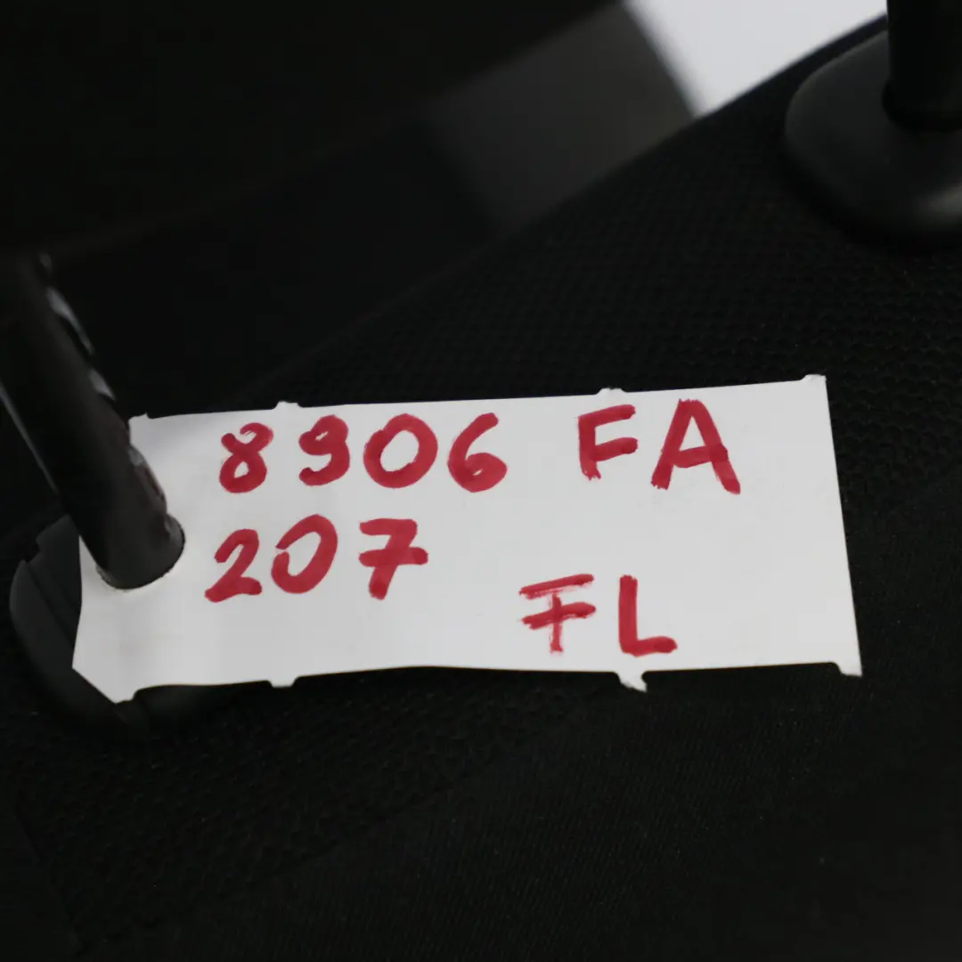  Front Seat Peugeot 207 Left N/S Cloth Fabric Black - SKU 8906FA - Part number 8906FC