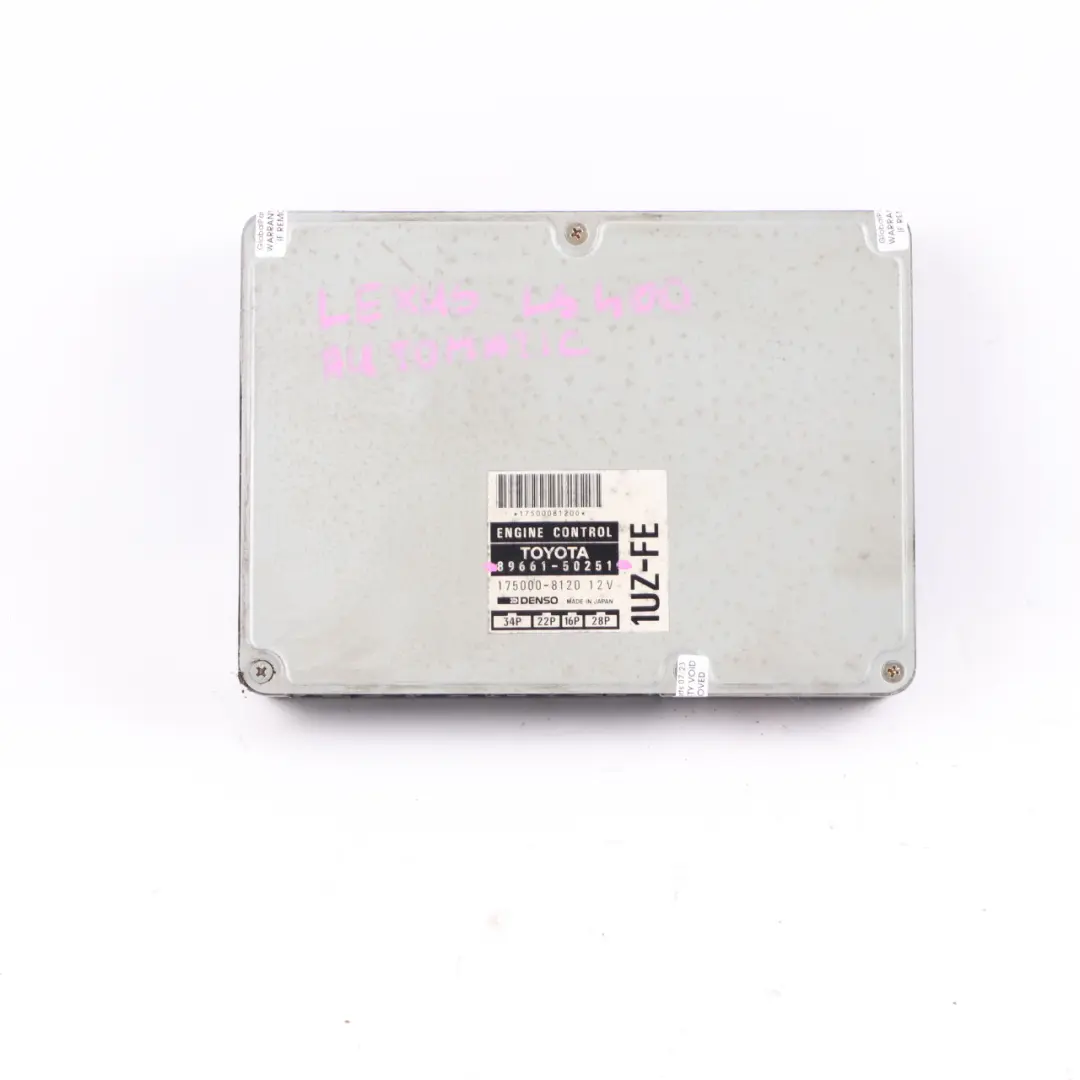 LS400 1UZ-FE 4.0 Petrol Engine Control Module ECU Automatic to Lexus with Part number 89661-50251 Lexus LS400 1UZ-FE 4.0 Petrol Engine Control Module ECU Automatic - SKU 89661-50251 - Part number 89661-50251