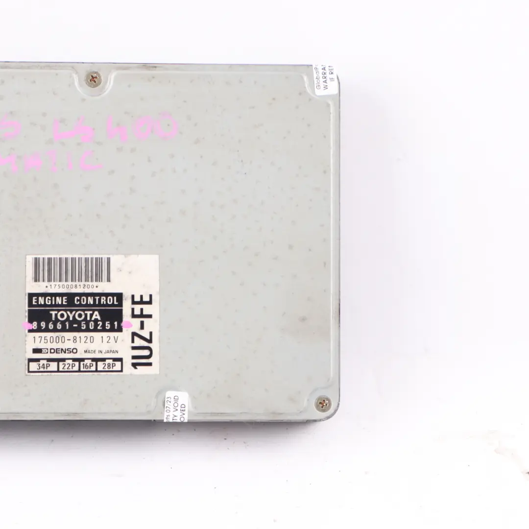 LS400 1UZ-FE 4.0 Petrol Engine Control Module ECU Automatic to Lexus with Part number 89661-50251 Lexus LS400 1UZ-FE 4.0 Petrol Engine Control Module ECU Automatic - SKU 89661-50251 - Part number 89661-50251
