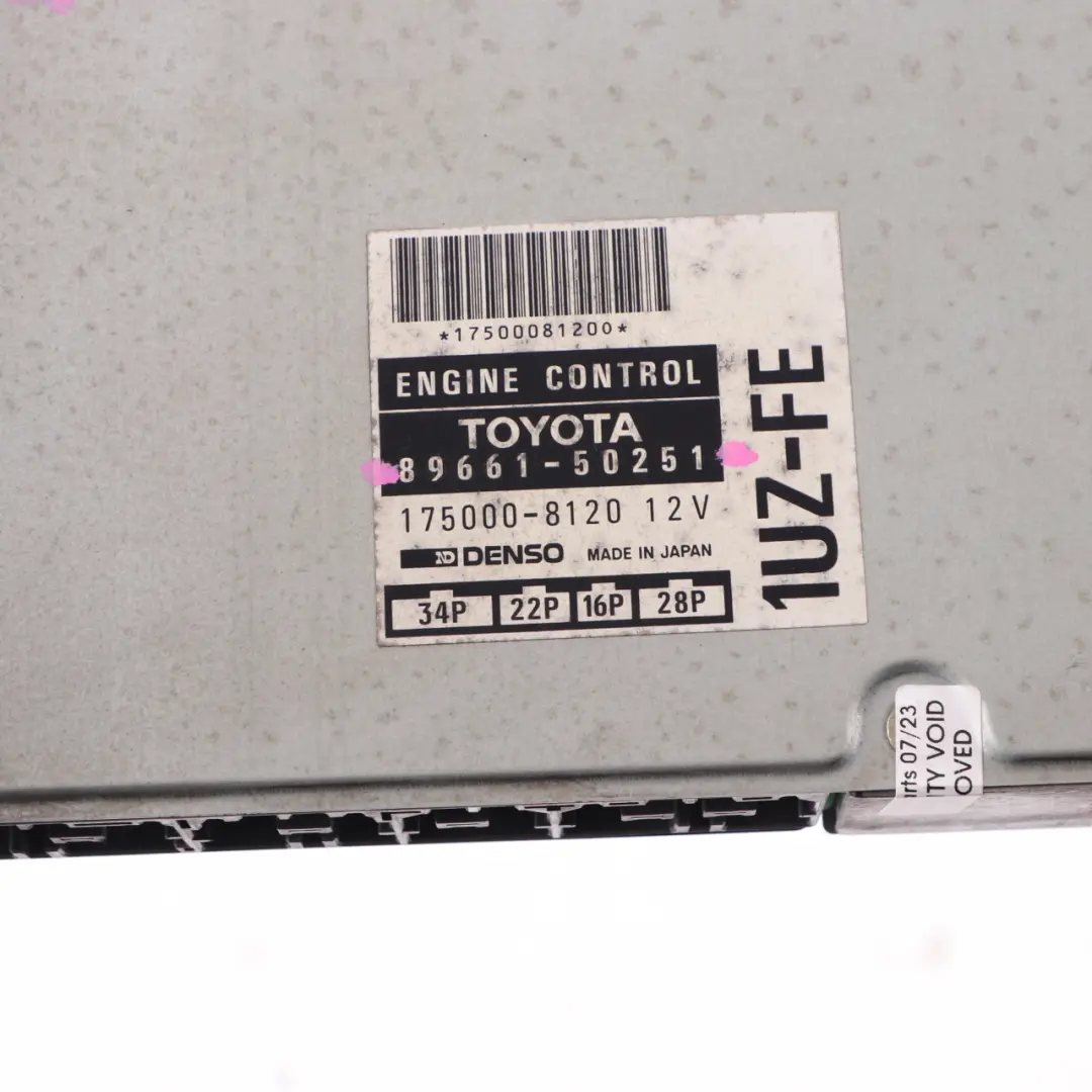 LS400 1UZ-FE 4.0 Petrol Engine Control Module ECU Automatic to Lexus with Part number 89661-50251 Lexus LS400 1UZ-FE 4.0 Petrol Engine Control Module ECU Automatic - SKU 89661-50251 - Part number 89661-50251