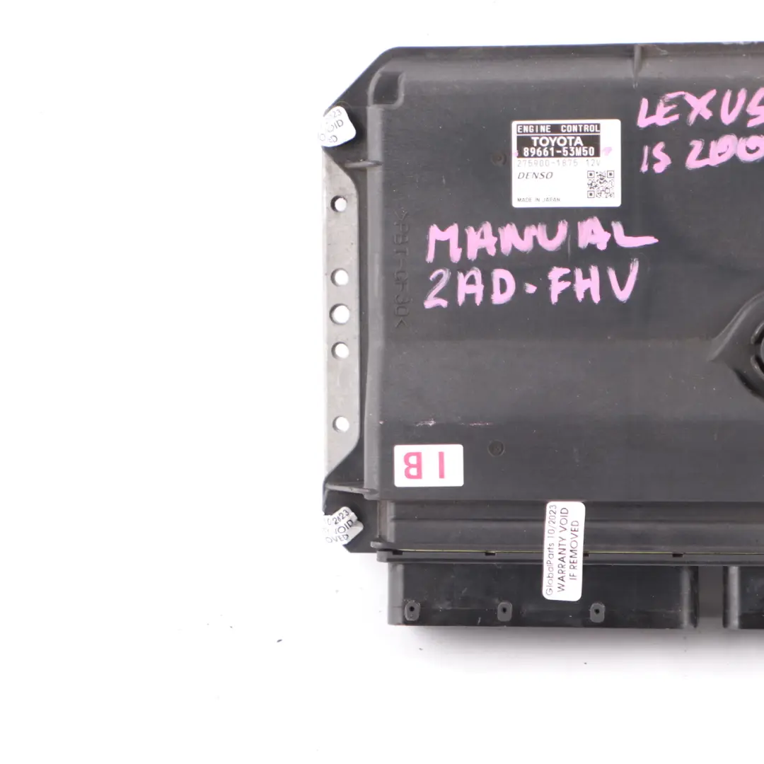 IS200 d 2AD-FHV Diesel Engine Control Unit Module ECU Manual to Lexus with Part number 8966153M50 Lexus IS200 d 2AD-FHV Diesel Engine Control Unit Module ECU Manual - SKU 8966153M50 - Part number 8966153M50