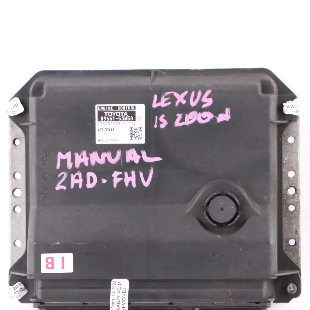 IS200 d 2AD-FHV Diesel Engine Control Unit Module ECU Manual to Lexus with Part number 8966153M50 Lexus IS200 d 2AD-FHV Diesel Engine Control Unit Module ECU Manual - SKU 8966153M50 - Part number 8966153M50