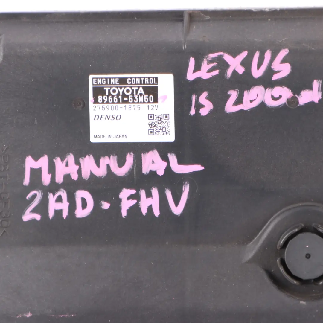 IS200 d 2AD-FHV Diesel Engine Control Unit Module ECU Manual to Lexus with Part number 8966153M50 Lexus IS200 d 2AD-FHV Diesel Engine Control Unit Module ECU Manual - SKU 8966153M50 - Part number 8966153M50