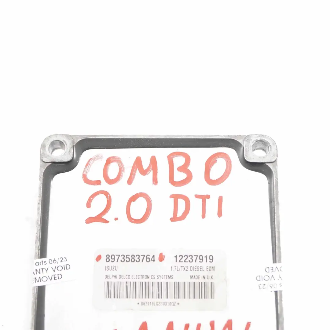 Control Unit Opel Combo 2.0 DTI Diesel Control Module ECU ECM to Engine with Part number 8973583764 Engine Control Unit Opel Combo 2.0 DTI Diesel Control Module ECU ECM - SKU 8973583764 - Part number 8973583764