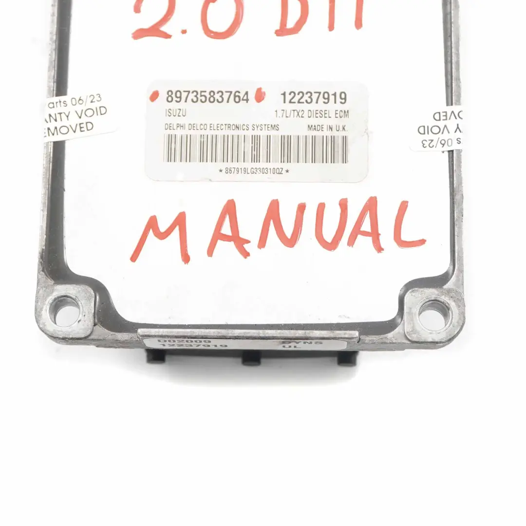 Module de contrôle moteur Opel Combo 2.0 DTI Diesel ECU ECM pour à propos du numéro de pièce 8973583764 Module de contrôle moteur Opel Combo 2.0 DTI Diesel ECU ECM - SKU 8973583764 - Numéro de pièce 8973583764
