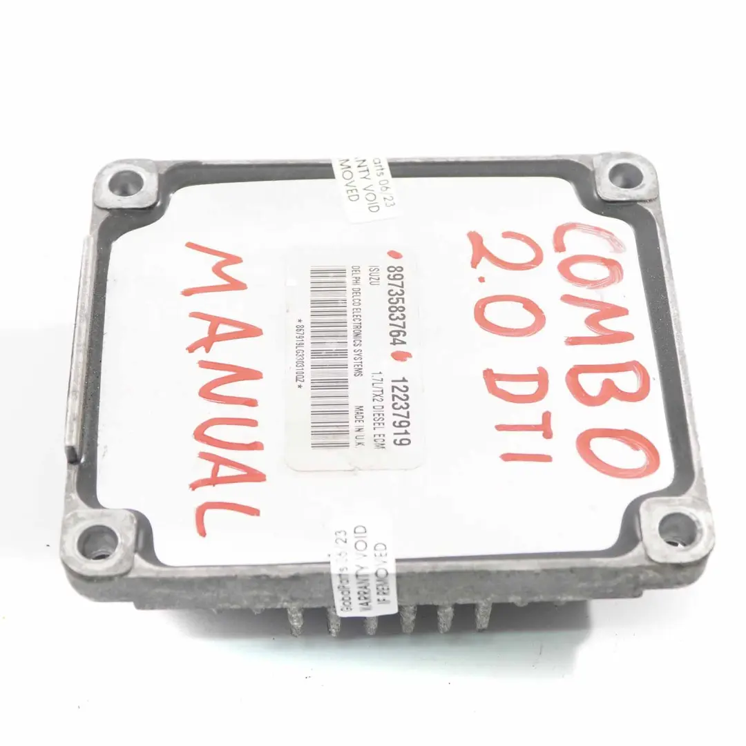  Unidad de Control del Motor Opel Combo 2.0 DTI Diesel ECU ECM - SKU 8973583764 - Número de pieza 8973583764