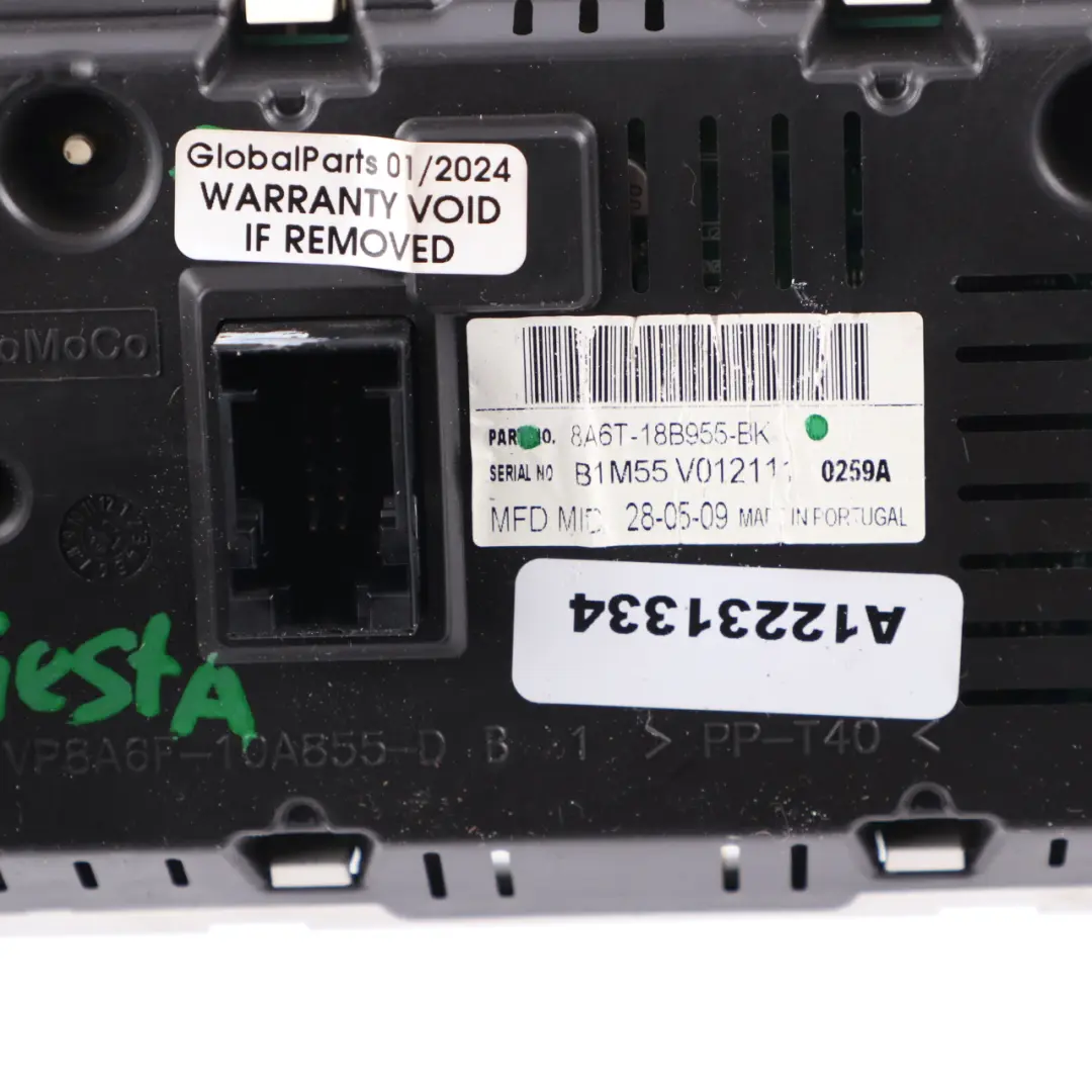 Dashboard Front Display Screen Head Unit to Ford Fiesta MK7 with Part number 8A6T18B955BK Ford Fiesta MK7 Dashboard Front Display Screen Head Unit - SKU 8A6T18B955BK - Part number 8A6T18B955BK