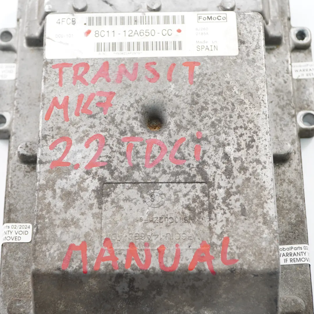 Dieselmotor Steuergerät Modul ECU für Ford Transit MK7 2.2 TDCI mit Teilenummer 8C1112A650CC Ford Transit MK7 2.2 TDCI Dieselmotor Steuergerät Modul ECU - SKU 8C1112A650CC - Teilenummer 8C1112A650CC
