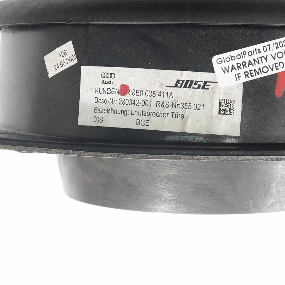 Audi A4 BOSE Door Speaker Loudspeaker Front Rear Left Right N/O/S - SKU 8E0035411A - Part number 8E0035411A