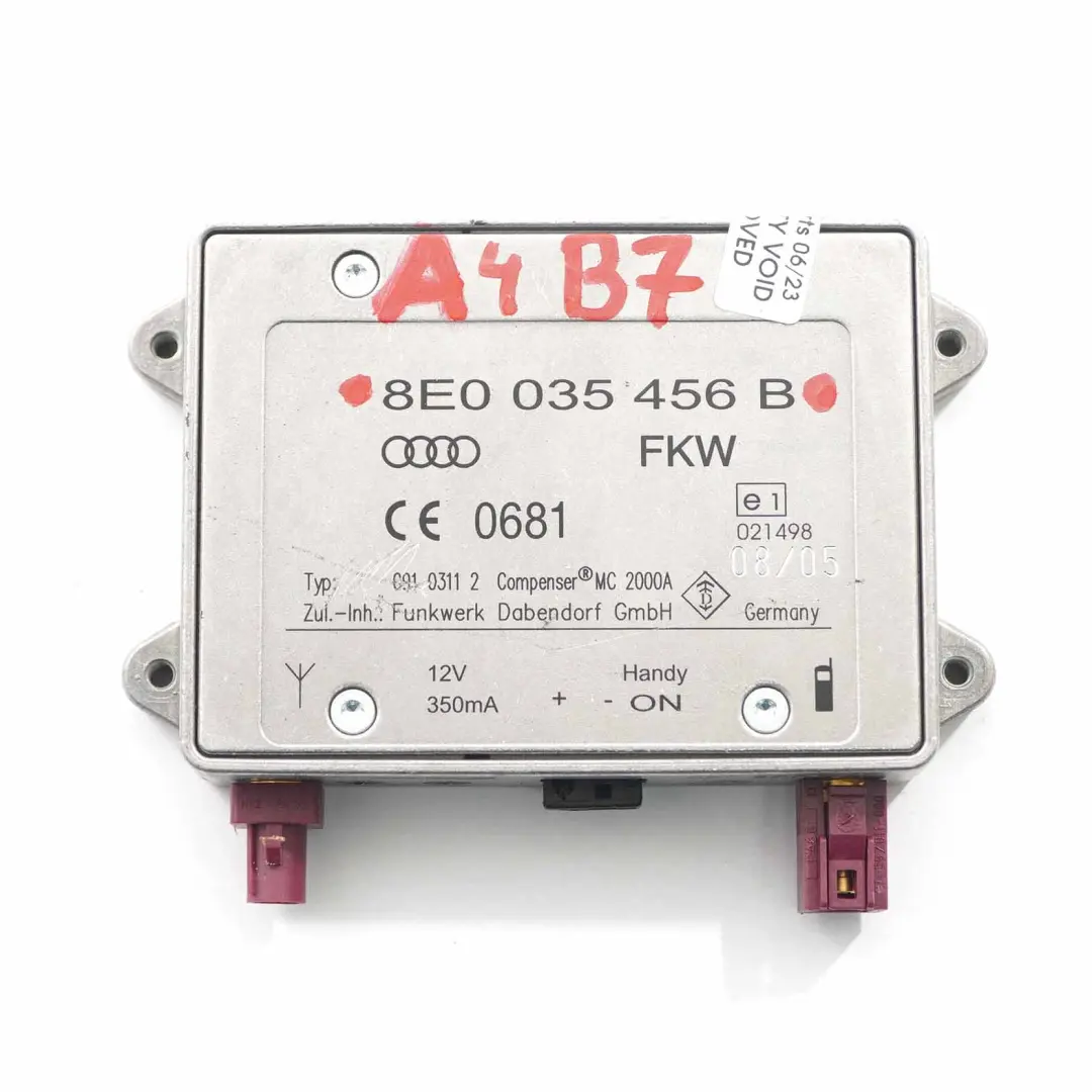 Audi A4 B7 Antenna Amplifier Aerial Module Booster Control Unit - SKU 8E0035456B - Part number 8E0035456B