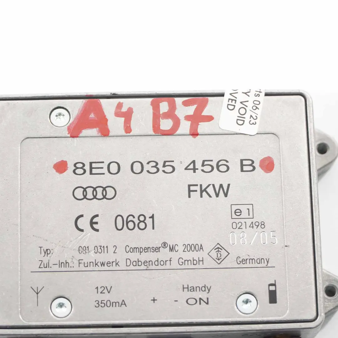 Audi A4 B7 Antenna Amplifier Aerial Module Booster Control Unit - SKU 8E0035456B - Part number 8E0035456B