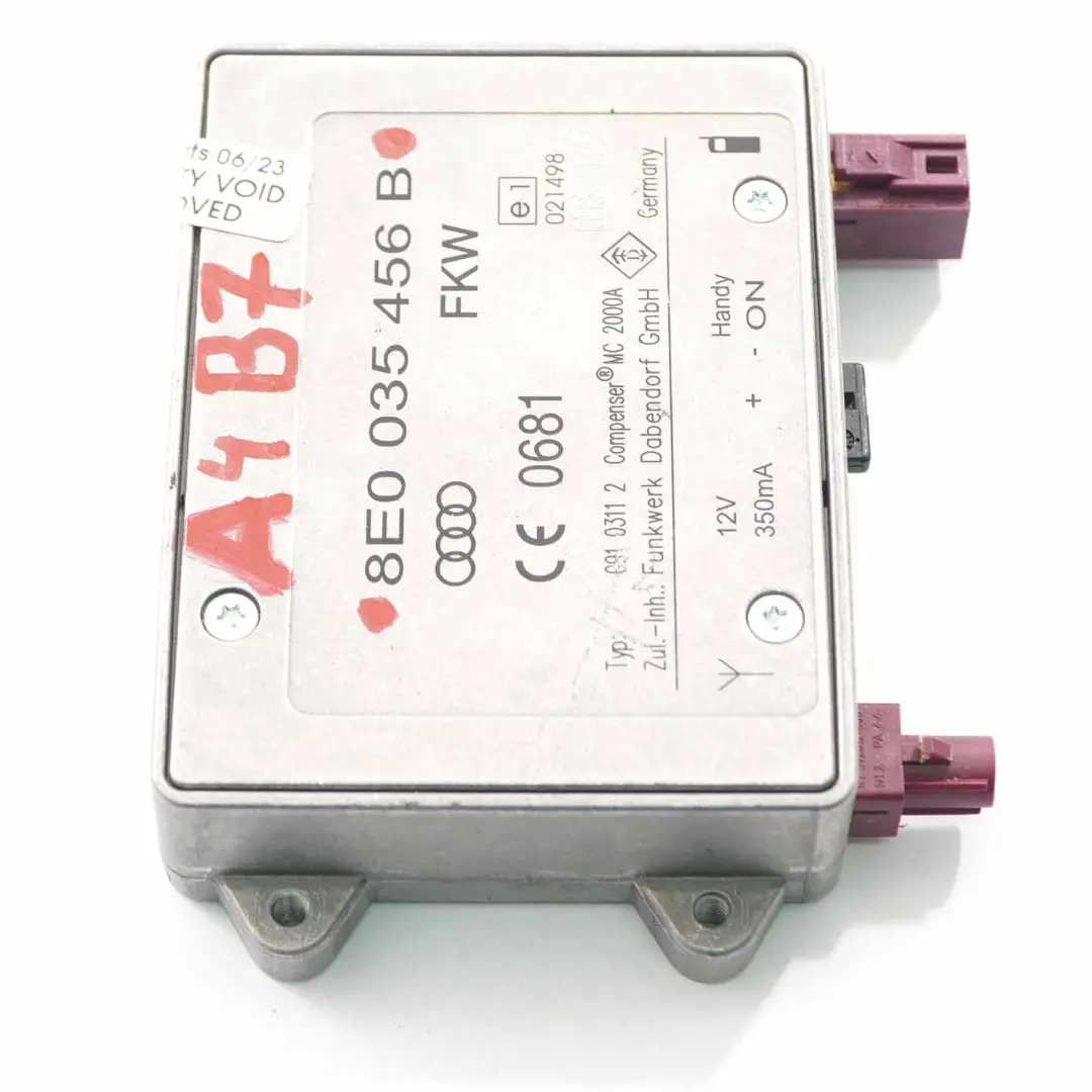 Antena Amplificador Antena Módulo Unidad de Control para Audi A4 B7 con número de pieza 8E0035456B Audi A4 B7 Antena Amplificador Antena Módulo Unidad de Control - SKU 8E0035456B - Número de pieza 8E0035456B