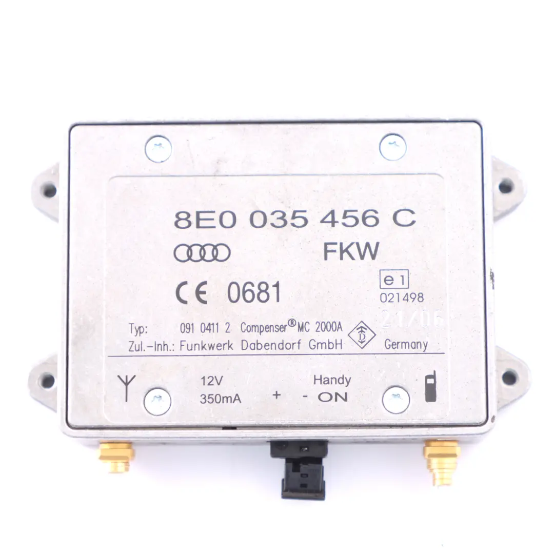 Antenna telefonica Modulo amplificatore segnale per Audi A4 B7 con numero di parte 8E0035456C Audi A4 B7 Antenna telefonica Modulo amplificatore segnale - SKU 8E0035456C - Numero di parte 8E0035456C