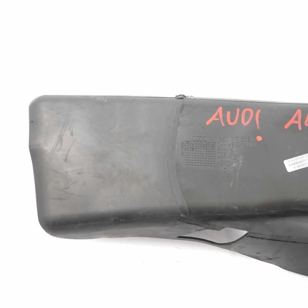 Audi A4 B7 Air Prise d'air Guide Intercooler Tuyau d'admission - SKU 8E0117335K - Numéro de pièce 8E0117335K